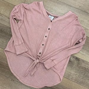 Knox Rose Pink Tie Top